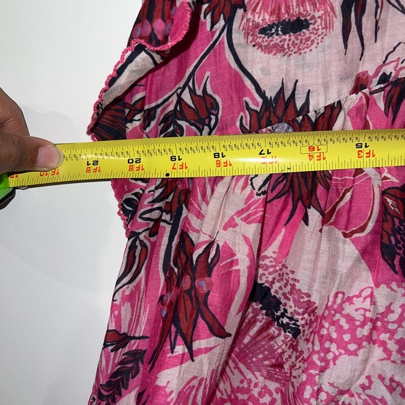 New CHUFY My Aussie Days Ellis Nulla Pink Floral Silk Blend Ruffle Sleeve Top - Picture 2 of 5